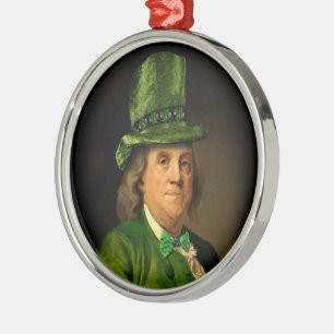 Ornement En Métal Benjamin Franklin Clover Saint-Patrick
