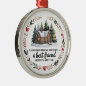 Ornement En Métal Best Friend Christmas Ornament | Snowy Tree Design (Droite)
