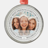 Ornement En Métal BEST-Friends Forever BFF Simple Modern Custom Phot (Devant)