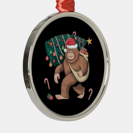 Ornement En Métal Bigfoot Noël Arbre Lumières Noël Sasquatatch Amour (Droite)