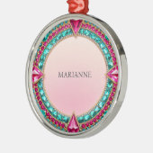 Ornement En Métal Bijoux rose et turquoise (Gauche)