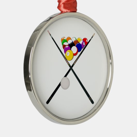 Ornement En Métal Billiard Pool Balls et Cues (Droite)