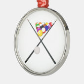 Ornement En Métal Billiard Pool Balls et Cues (Gauche)