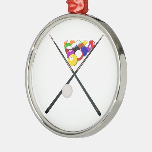 Ornement En Métal Billiard Pool Balls et Cues (Gauche)