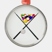 Ornement En Métal Billiard Pool Balls et Cues (Devant)