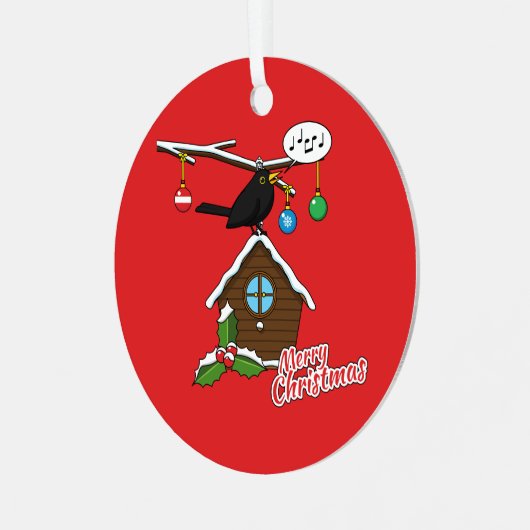 Ornement En Métal Bird House Joyeux Noël (Avant gauche)