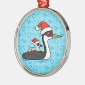 Ornement En Métal Birdorable Western Grebe Père Noël (Gauche)
