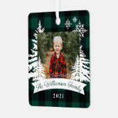 Ornement En Métal Bison vert Plaid Pine Rustique Arbres de la famill (Avant gauche)