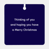 Ornement En Métal Black and White Photo of Sad Dog Missing You Blue (Verso)