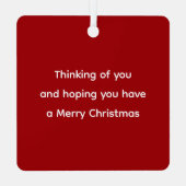 Ornement En Métal Black and White Photo of Sad Dog Missing You Red (Verso)