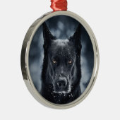 Ornement En Métal Black German Shepherd (Droite)