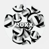 Ornement En Métal black gray volleyballs w athlete name keepsake (Verso)