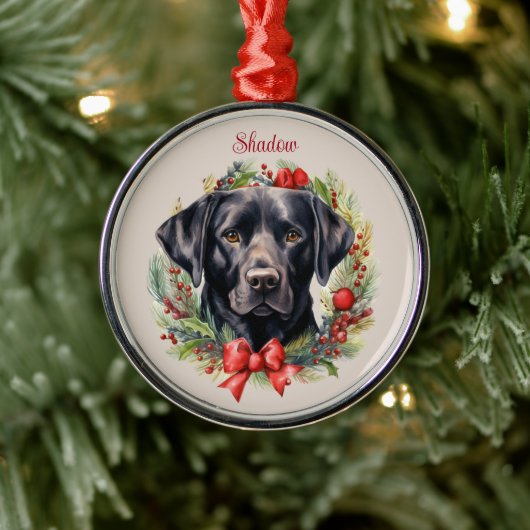 Ornement En Métal Black Labrador Retriers Noël Pet Memorial (Arbre)