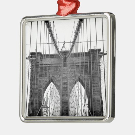 Ornement En Métal Black White Brooklyn Bridge New York (Gauche)