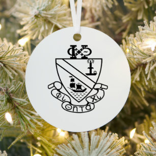 Ornement En Métal Blason de Phi Chi Theta N&B