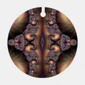 Ornement En Métal Bleu Banded Golden Escargot Fractal Abstrait (Recto)