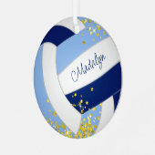 Ornement En Métal bleu blanc volley minuscule or étoiles accent (Avant gauche)