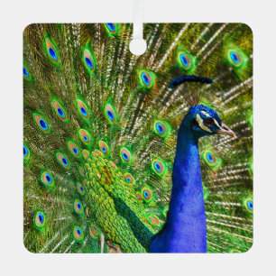 Ornement En Métal Bleu brillant Peacock métal ornement