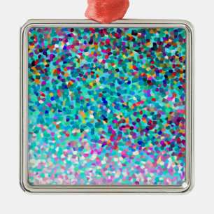 Ornement En Métal Bleu coloré Multicolore Abstrait Art Motif