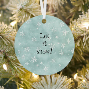 Ornement En Métal Bleu Menthe Flocons de Neige Noël Menthe Poivrée