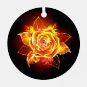 Ornement En Métal Blooming Fire Rose (Verso)