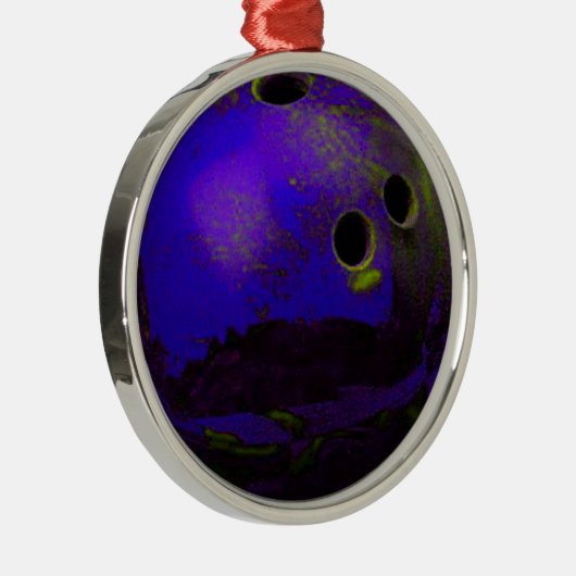 Ornement En Métal Blue Bowling Ball Personnaliser It (Droite)