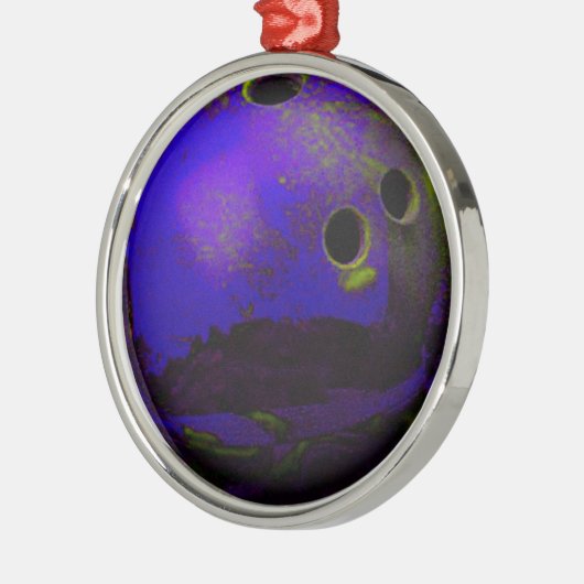 Ornement En Métal Blue Bowling Ball Personnaliser It (Gauche)