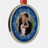 Ornement En Métal Blue Snowflon Premier Noël Ensemble Photo (Droite)