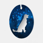 Ornement En Métal Blue Star Lights Golden Retriever Chien Noël (Avant gauche)