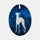 Ornement En Métal Blue Star Lights Whippet Chien Noël (Avant gauche)