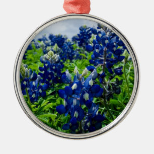 Ornement En Métal Bluebonnets Blue Floral Texas Texan Elegant