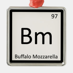 Ornement En Métal Bm - Symbole de chimie du fromage de la Mozzarella