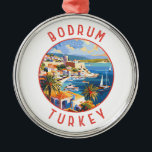 Ornement En Métal Bodrum Turquie cercles désorganisés rétrogrades<br><div class="desc">Bodrum conception de déplacement vectoriel rétro. Bodrum est une ville de la péninsule de Bodrum,  qui s'étend de la côte sud-ouest de la Turquie à la mer Égée. La ville dispose de baies jumelles avec vue sur le château de Bodrum.</div>