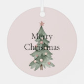 Ornement En Métal Boho Blush rose Noël Floral Arbre de Noël (Verso)