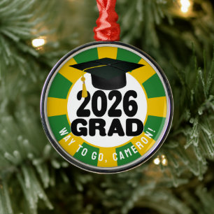 Ornement En Métal Bold Class of 2026 Graduation