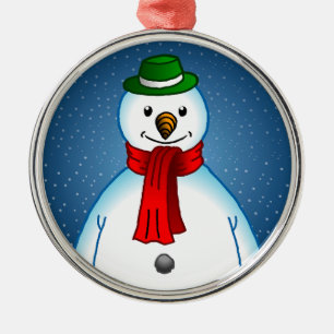Ornement En Métal Bonhomme de neige joyeux