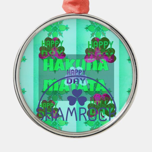 Ornement En Métal Bonne Saint Patrick's Day Hakuna Matata Art Print (Devant)
