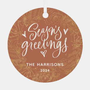 Ornement En Métal Bonnes Fêtes en terre cuite 1 photo à deux côtés