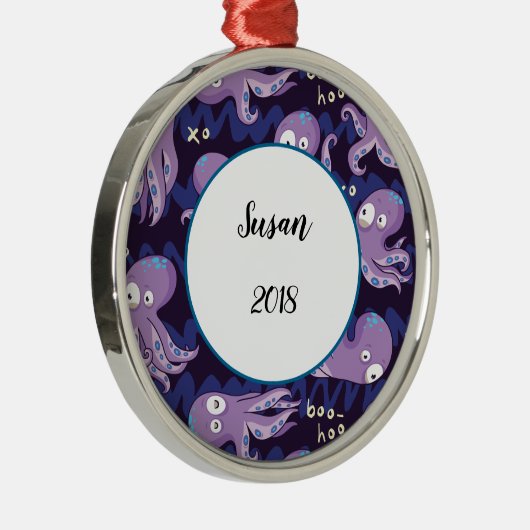 Ornement En Métal Boo Octopus mignon Violet Enfants Vêtements & Déco (Droite)