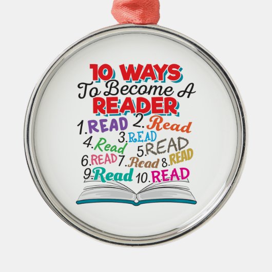Ornement En Métal Book Lover 10 Ways to Become a Reader (Devant)
