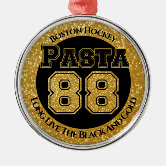 Ornement En Métal Boston Hockey Pasta 88 (Devant)