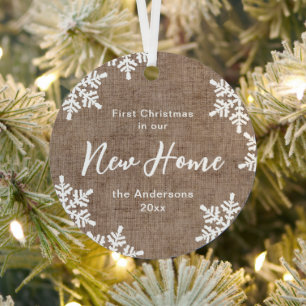 Ornement En Métal Boule De Neige Premier Noël Dans Notre Nouvelle Ma