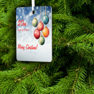 Ornement En Métal Boule de Noël Neige métal Carré Ornament