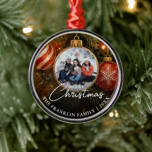 Ornement En Métal Boules de Noël élégantes et festives Photo
