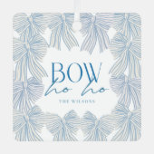 Ornement En Métal Bow Ho Blue Bows Photo Noël (Recto)