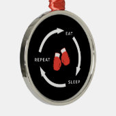 Ornement En Métal Boxer Boxer Manger Sommeil Répéter Le Ventilateur (Droite)