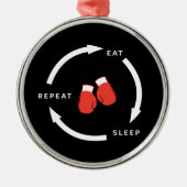 Ornement En Métal Boxer Boxer Manger Sommeil Répéter Le Ventilateur (Devant)