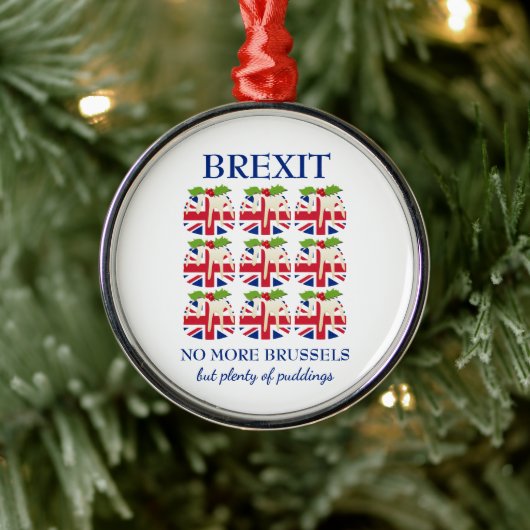 Ornement En Métal BREXIT | Pudding de Noël | UNION JACK (Arbre)