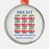 Ornement En Métal BREXIT | Pudding de Noël | UNION JACK (Devant)