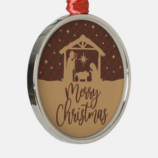 Ornement En Métal Burnett Weathered Scottish Tartan Christmas (Droite)